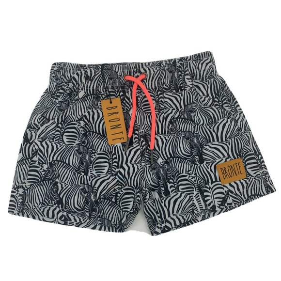 Girl's Bronte Zebra Zags‎ Swim Shorts Black White Size 2 NWT - Picture 1 of 4
